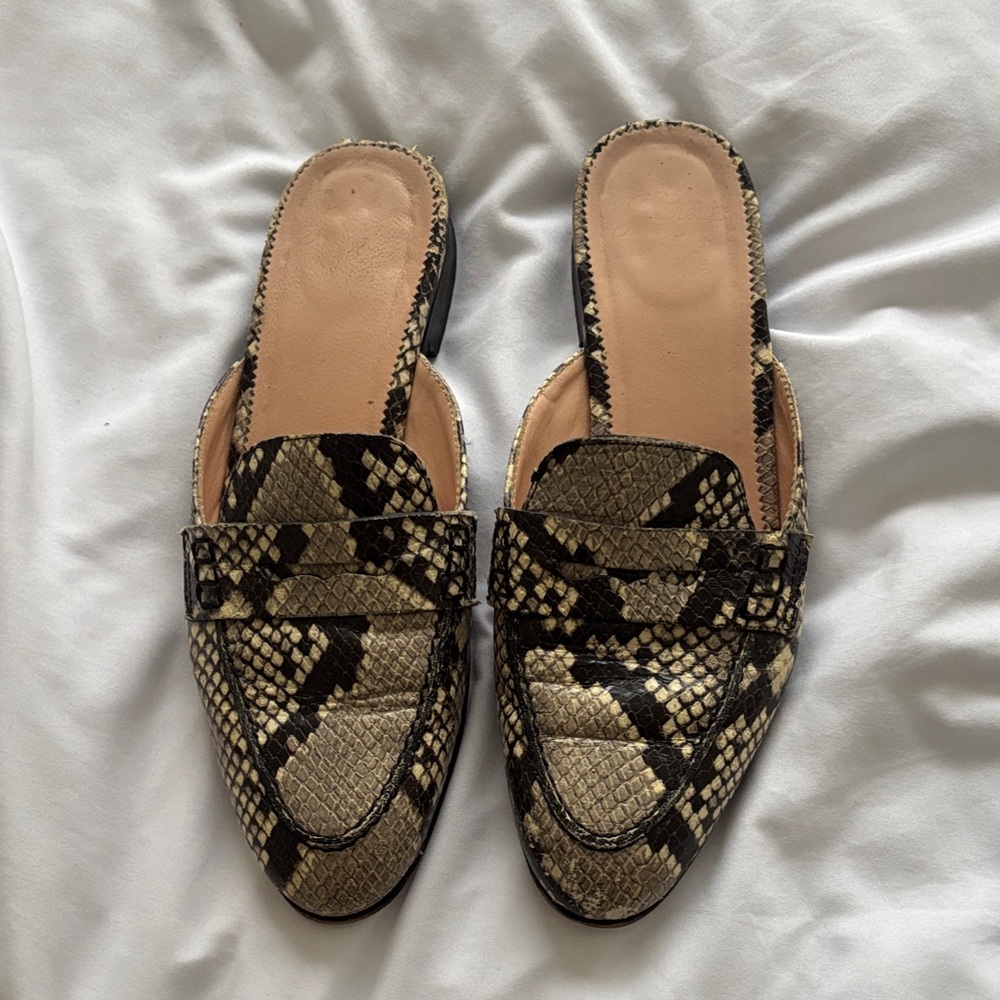 J. Crew Snake Print Women's Mules